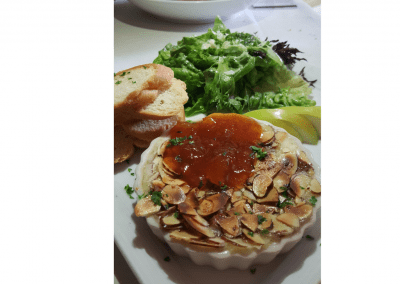 Christopher's World Grill Bryan, TX Almond Baked Brie DiRoNA Awarded Restaurant